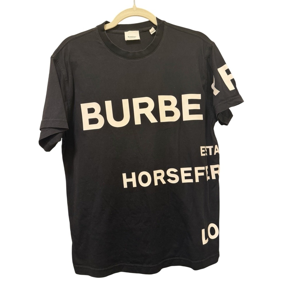 Burberry logo oversized Black Graphic T-Shirt Size XS